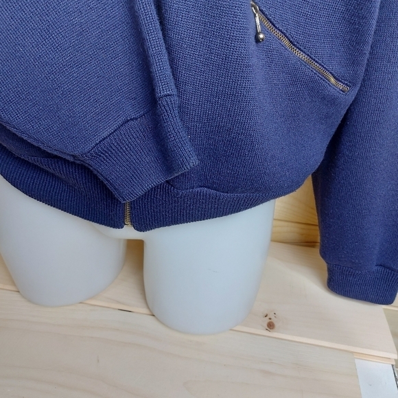 Vintage MISTER LEONARD Woolblend Full Zip Bat Sleeve Sweater Size Medium - Picture 5 of 9